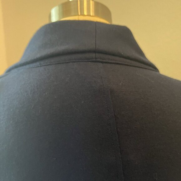 Eileen Fisher Boiled Wool Shawl Wrap Jacket Size Petite Large Midnight Navy Blue - Picture 7 of 14